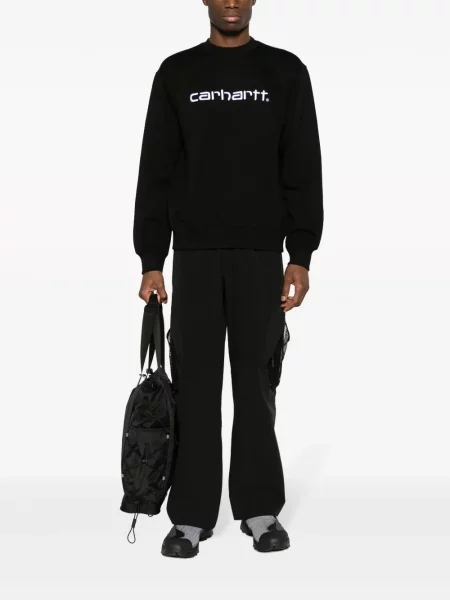 Siuvinėtas džemperis Carhartt Wip apvaliu kaklu juoda