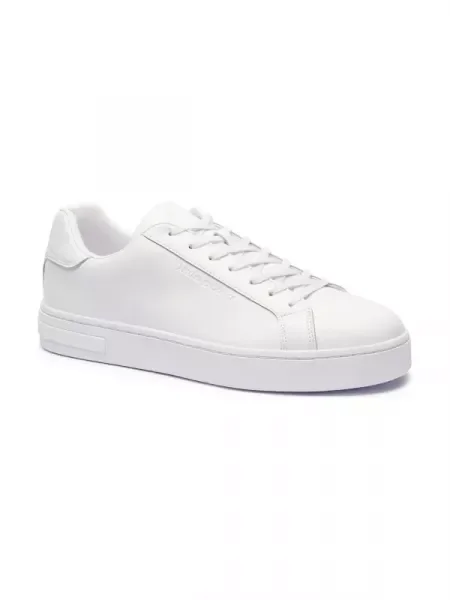 Sneakerși Armani Exchange din piele alb