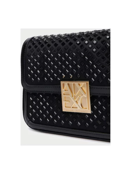 Armani Exchange torebka crossbody z imitacji skóry czarna