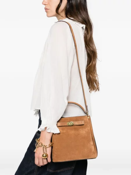 Geantă shopper Mulberry din piele de căprioară maro