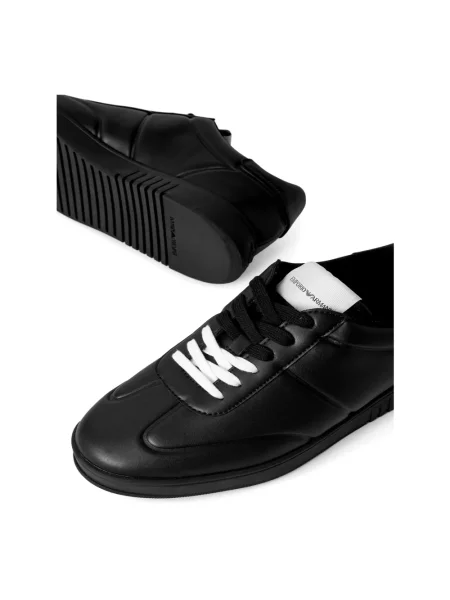 Sneakersy Emporio Armani skórzane z logo czarne