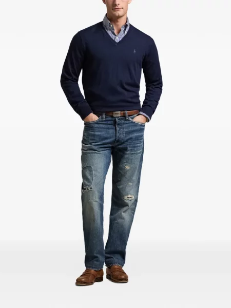 Gulerat șosete Polo Ralph Lauren de lână cu dungi negru
