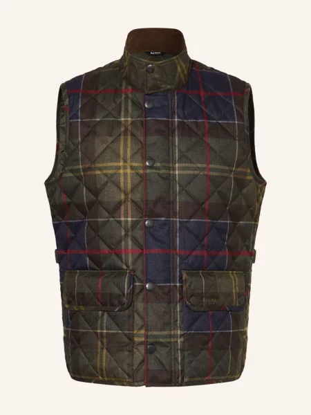Barbour Prošívaná Vesta tmavě zelená / tmavě / tmavě modrá červená