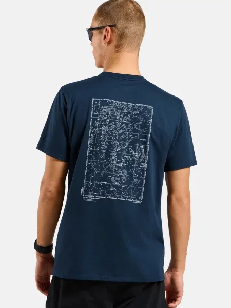 Koszulka z krótkim rękawem ODLO T-shirt crew neck s/s COTTON BLEND niebieska