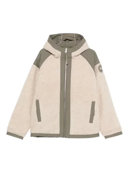 Geacă Canada Goose din fleece cu glugă bej