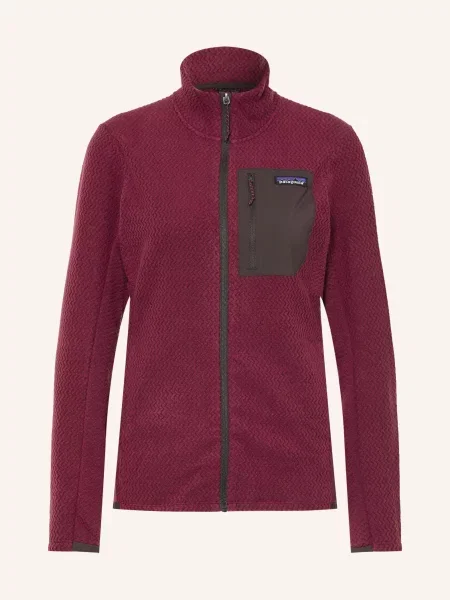 Patagonia Fleecová Mikina Air fuchsiová / tmavě hnědá