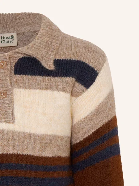 Hust And Claire Koszulka Polo Z Dzianiny Hcpelle beige beżowa
