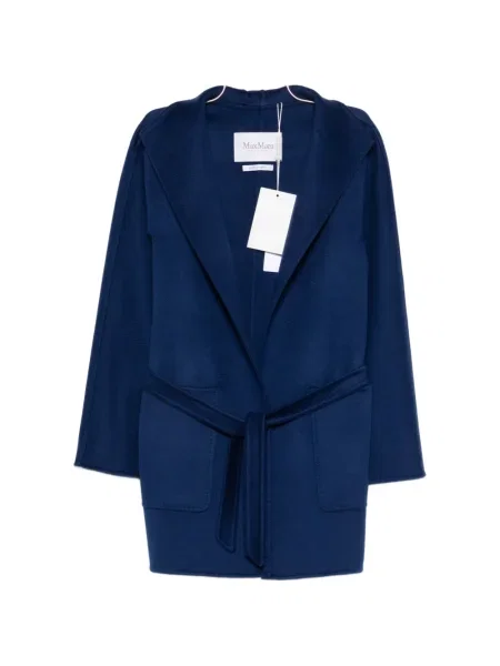 Palton Max Mara cu glugă albastru