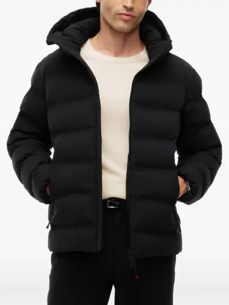 Geacă cu puf Tommy Hilfiger cu glugă negru