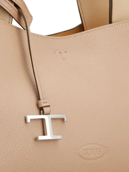 Кожена кожена чанта Tod's кафяво