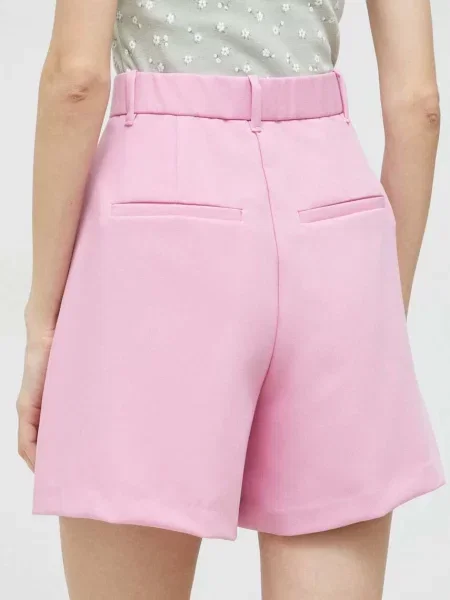 Kraťasy Abercrombie & Fitch hladké high waist růžová