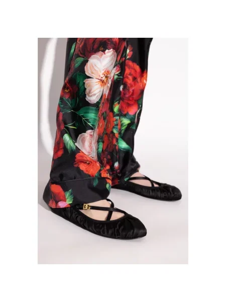 Satynowe balerinki Dolce And Gabbana czarne