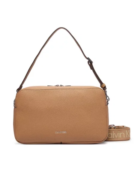 Calvin Klein Torebka Webbing 2X Strap Lg Camera Bag beżowy