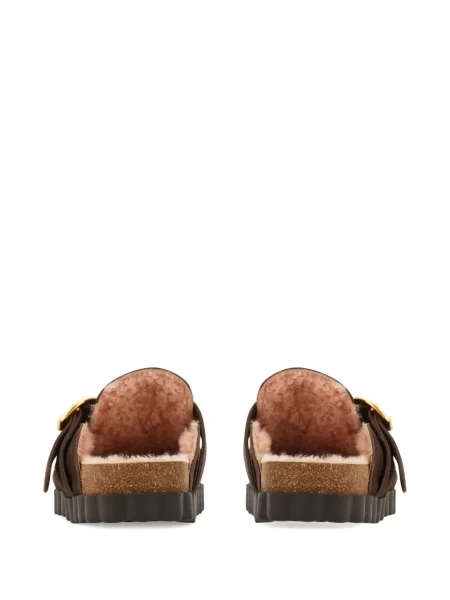 Klompe Ferragamo sa kopčom smeđa