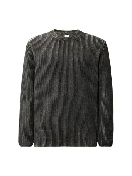 Sweter C.p. Company z okrągłym dekoltem szary