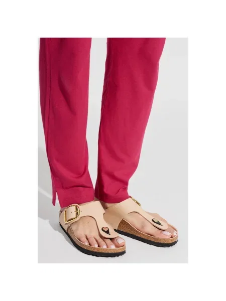 Sneakers Birkenstock Gizeh Big Buckle Natural Leather Patent High-Shine New Beige EUR 37 różowe