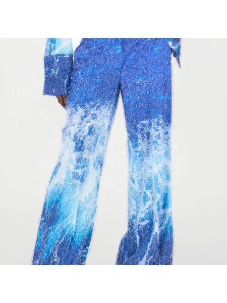 Spodnie Roberto Cavalli z nadrukiem niebieskie