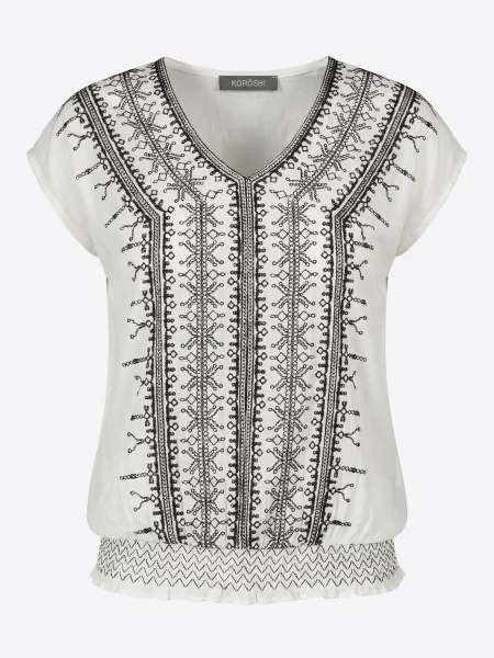 KOROSHI Bluză negru alb