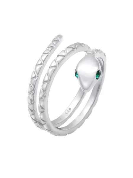 ELLI Prstan Pinky / srebrna zelena