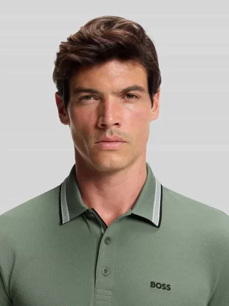 Koszulka polo o kroju regular fit z czystej bawełny model „PADDY” Boss Green oliwkowa