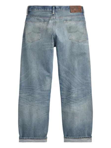 Blugi Ralph Lauren Rrl zdrențuiți albastru