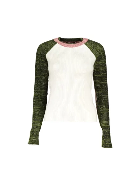 Dzianinowy sweter Desigual elegancki biały