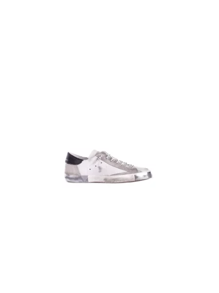 Sneakersy Philippe Model skórzane do tenisa w miejskim stylu białe