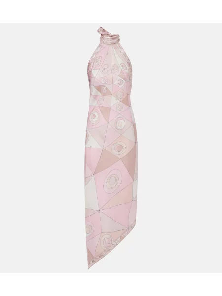Rochie maxi Pucci de mătase roz