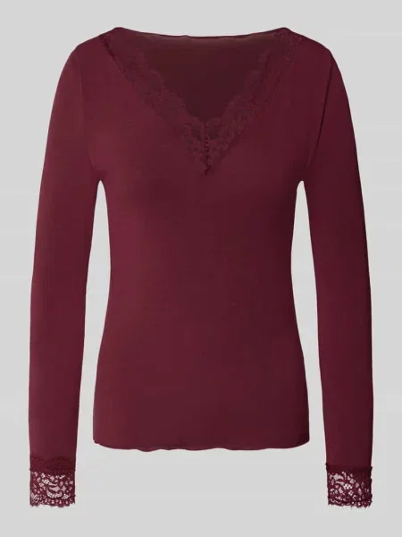 Bluzka z długim rękawem o kroju slim fit z mieszanka modalu z dodatkiem wełny model SKYE' Vero Moda