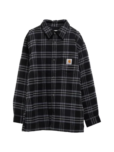 Geacă Carhartt Wip în carouri cu autograf negru