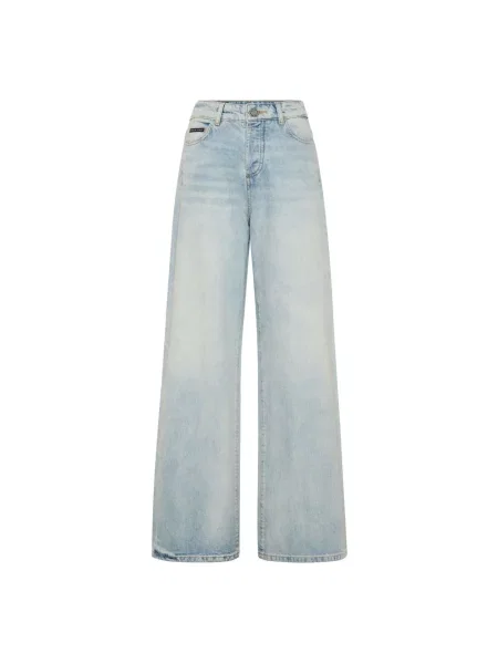 Spodnie Philipp Plein z logo niebieskie