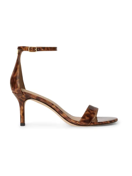 Lauren Ralph Lauren sandali s tanko usnjeni Allie Mid rjava