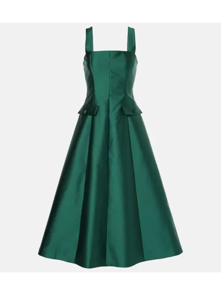 Rochie midi Markarian până la genunchi de costum verde