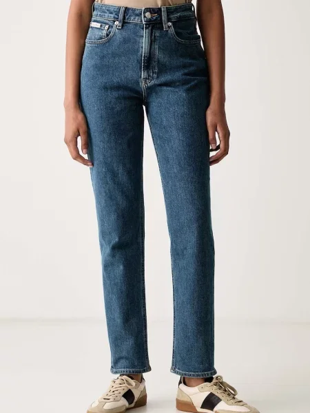 Calvin Klein Jeans blugi mom fit pentru femei albastru
