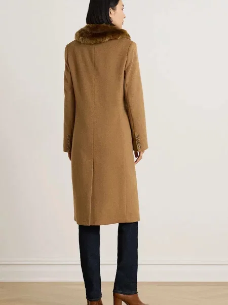 Lauren Ralph Lauren plašč z volno rjava