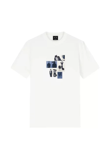 Póló Armani Exchange nyomtatás fehér