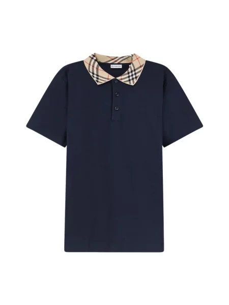 Koszulka polo Burberry w kratę niebieska