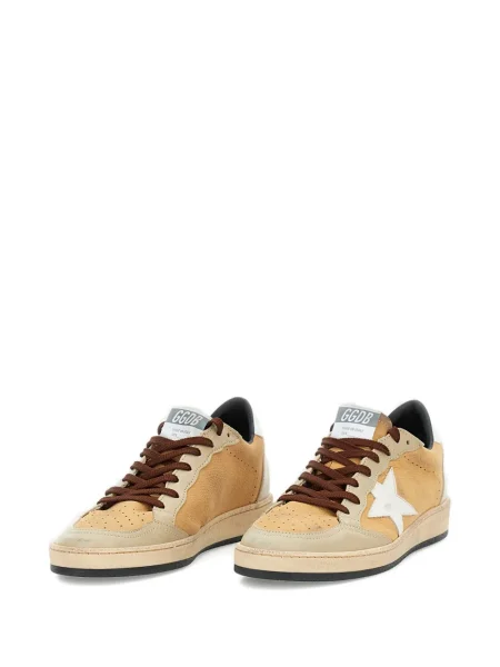 Δερμάτινα sneakers Golden Goose Ball Star με κορδόνια χρυσό