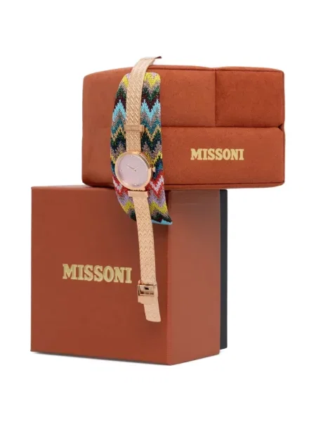Ceas Missoni din jacard auriu