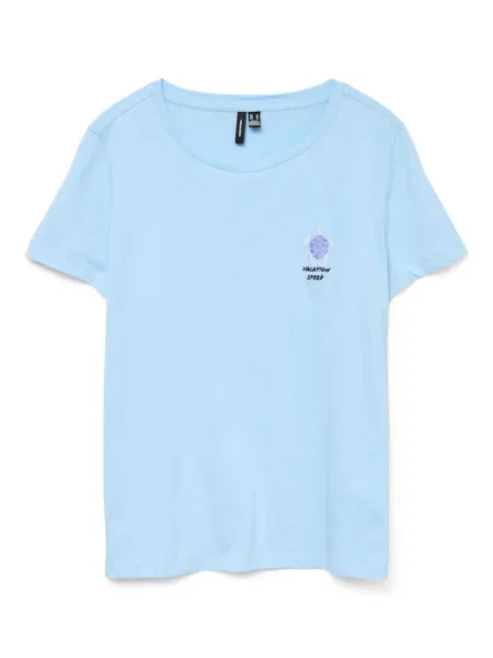 VERO MODA Tricou albastru deschis / mov liliachiu negru