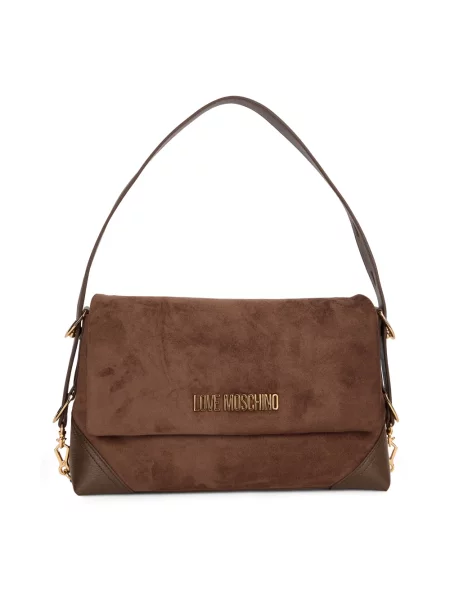 Torebka Love Moschino skórzana brązowa