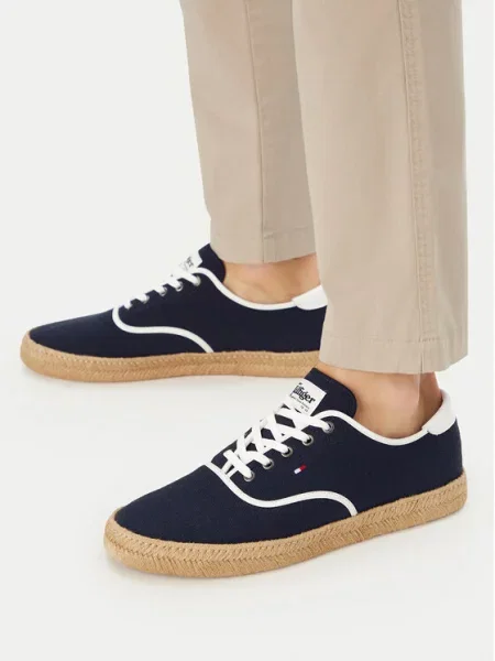 Espadrile Tommy Hilfiger Th Hi Vulc Core Jutte Canvas Tamnoplava