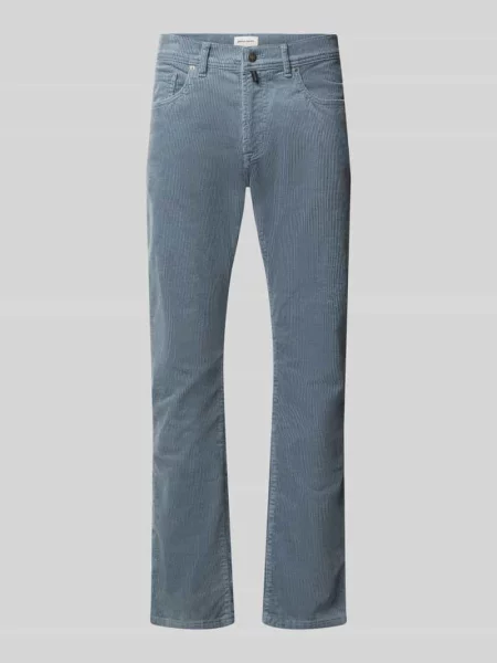 Spodnie sztruksowe o kroju straight fit z elastycznej mieszanka bawełny model Laval' Pierre Cardin