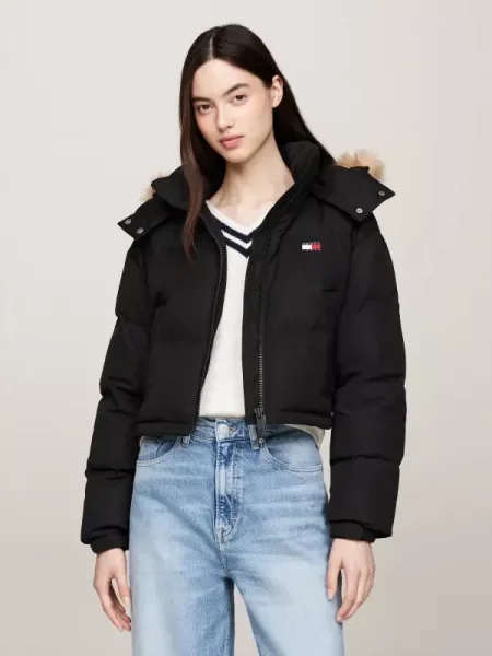Tommy Jeans Geacă din puf Alaska negru