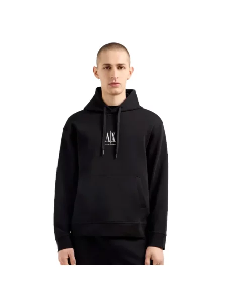 Bluza z kapturem Armani Exchange z kapturem czarna
