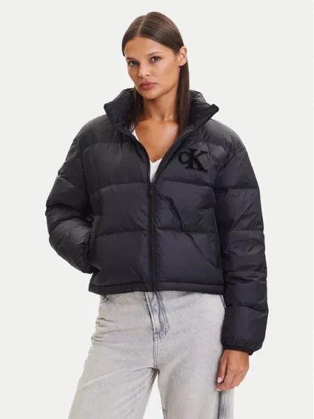 Пухено яке Calvin Klein Jeans зимен модел черно