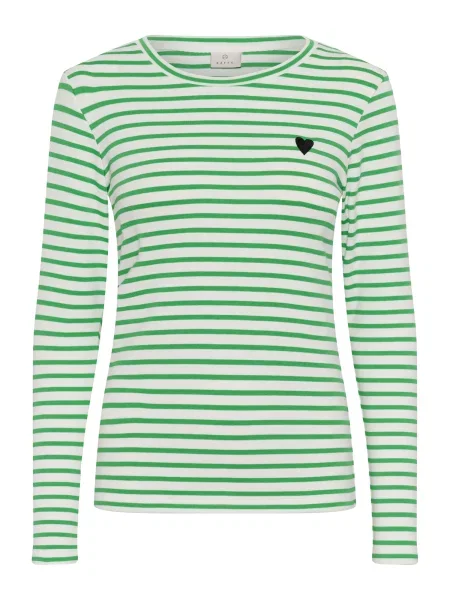 Kaffe Tričko KALiddy zelená bílá