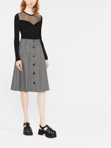 Megztas palaidinė be rankovių Red Valentino juoda