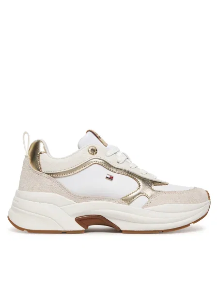 Tommy Hilfiger Sportcipők Th Chunky Runner Metallic Ekru fehér