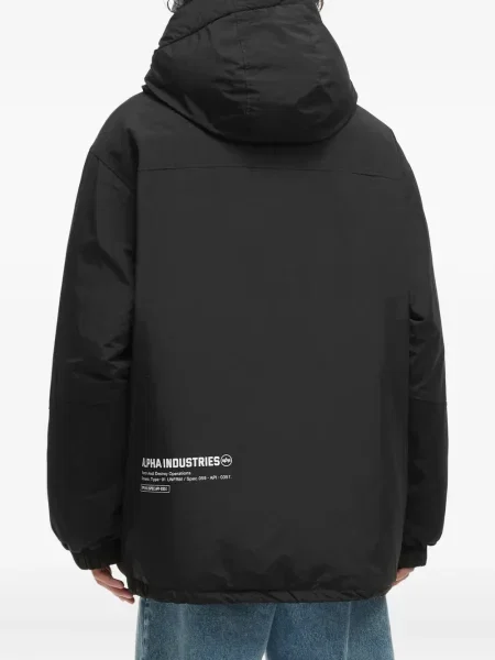 Geacă Alpha Industries cu glugă negru